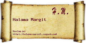 Halama Margit névjegykártya
